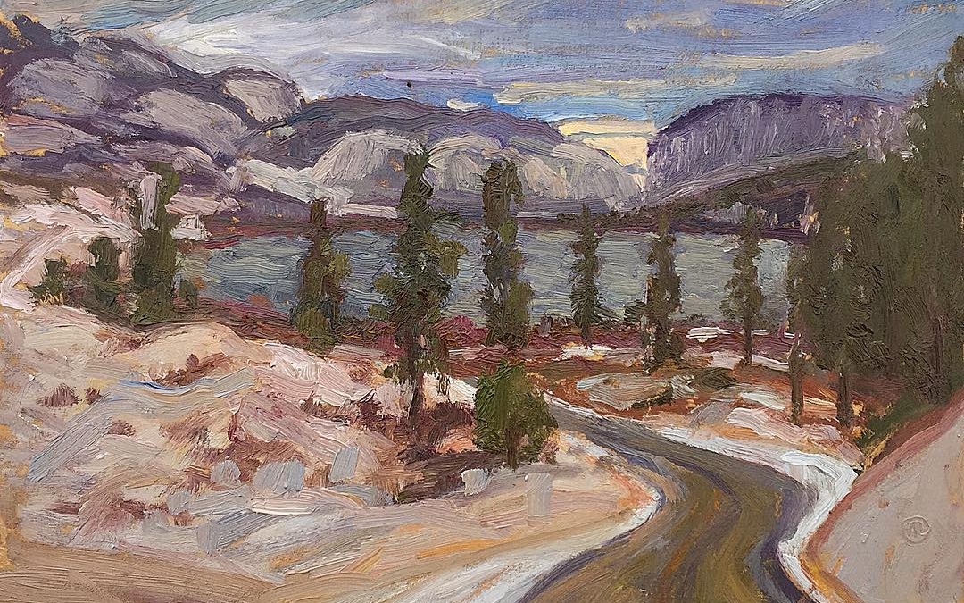 First snow. Oliver ranch road.