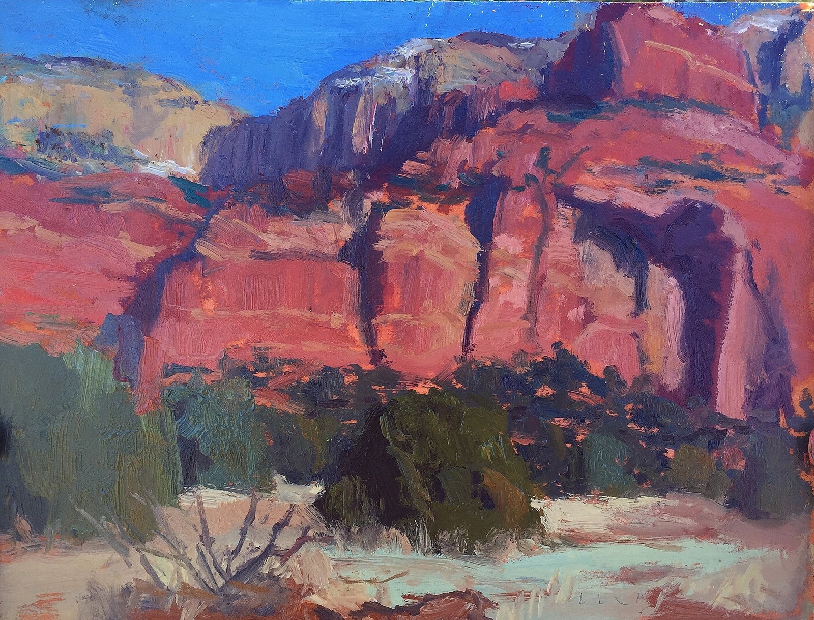 Honanki Trail, oil on birch panel
