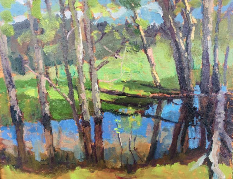 Birch reflections near Lundbom Lake