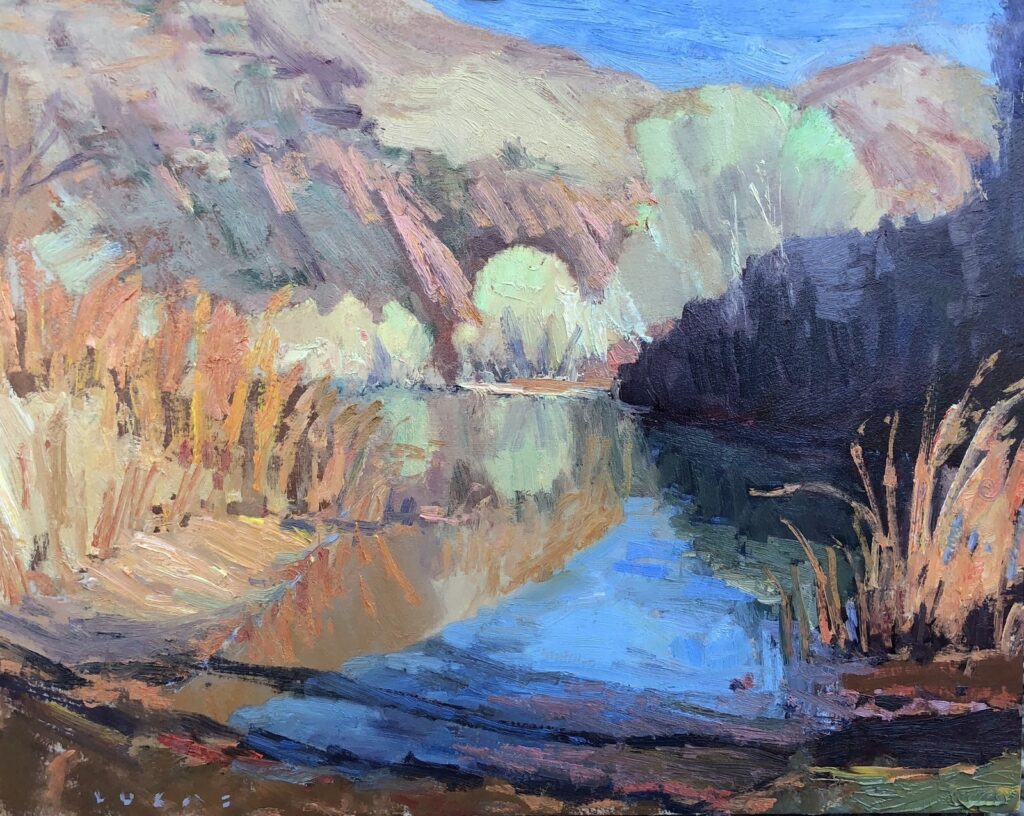 Dusk at Verde River, original oil painting