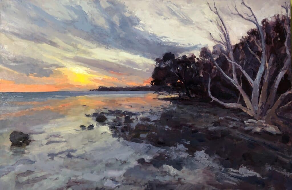 Dead Tree at Boca Chica, original oil painting
