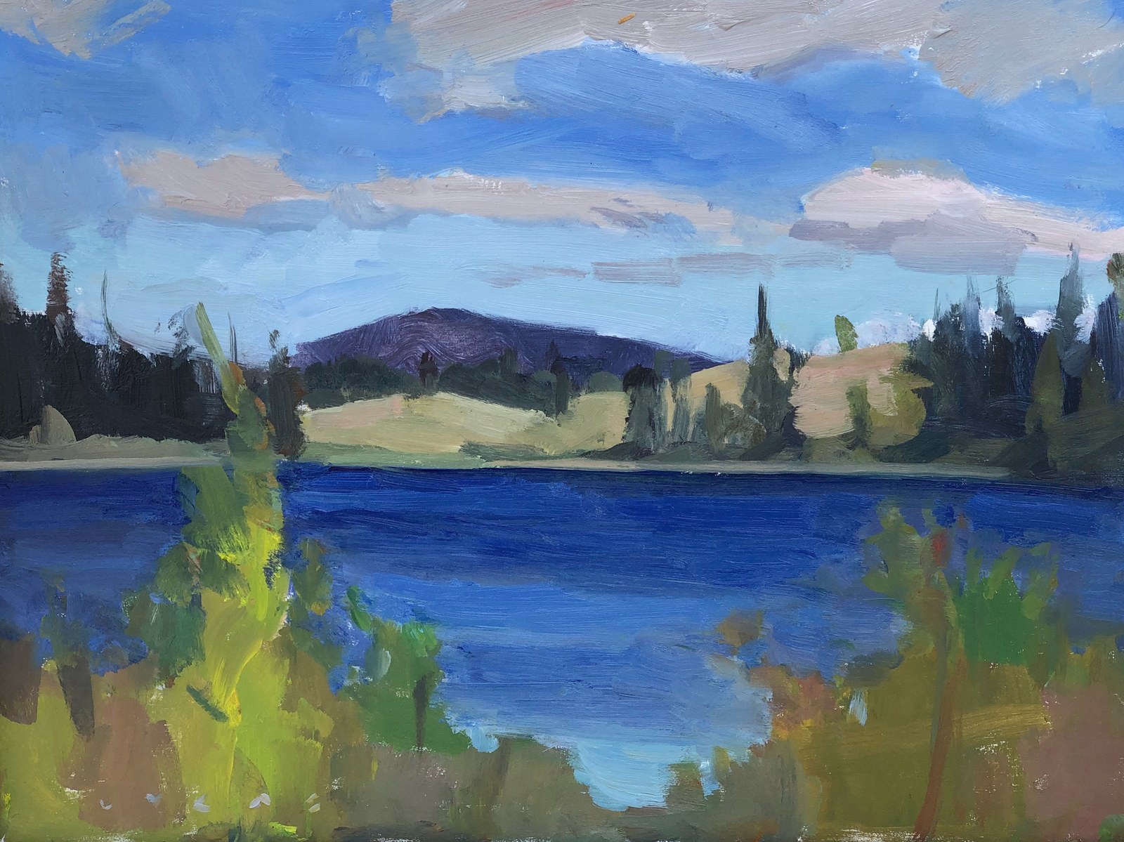 Alleyne Lake, oil on birch panel