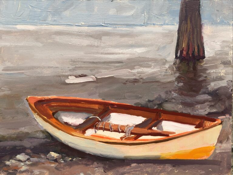Beached Boat in Smoky Kaslo
