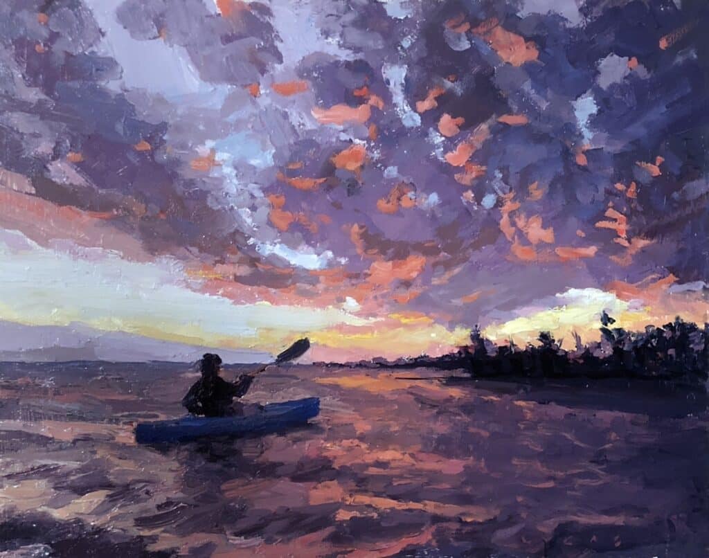 Kayaking in the Keys, original oil painting