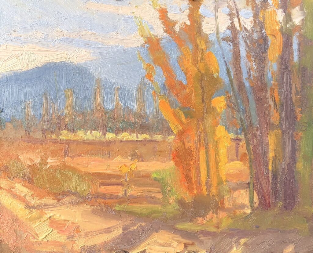Fall Poplars, original oil painting