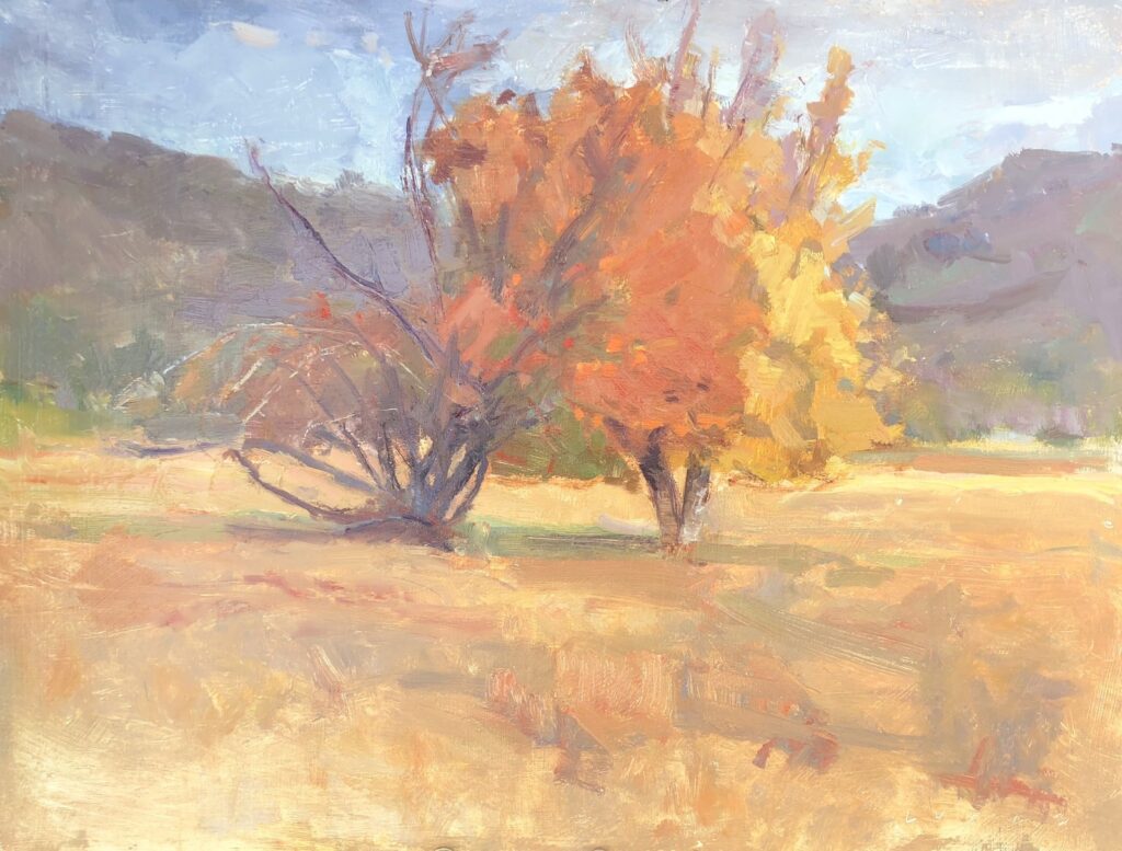 Fall Trees near Willowbrook, original oil painting