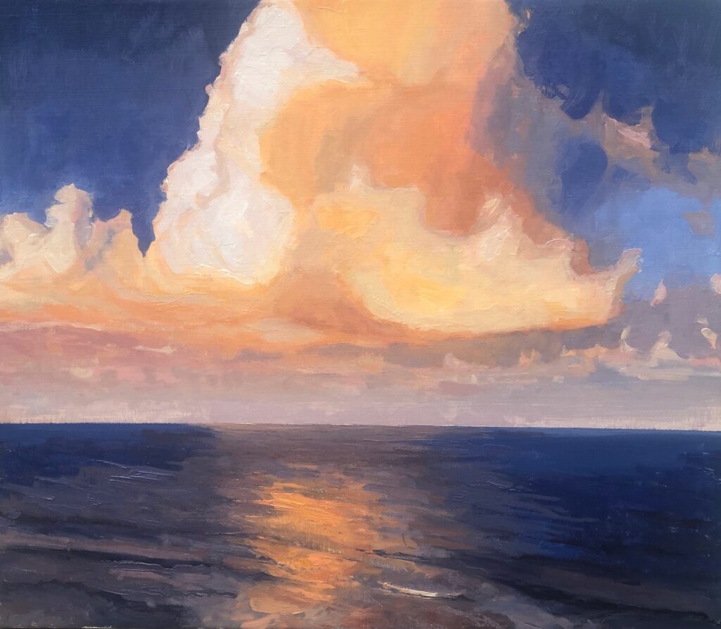 Clouds at Hideaway Beach, original oil painting