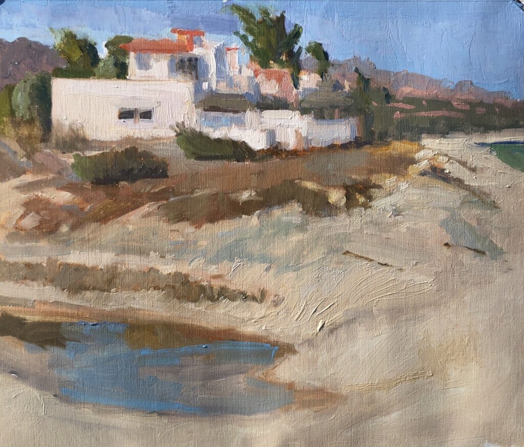 Houses at Los Frailes, original oil painting