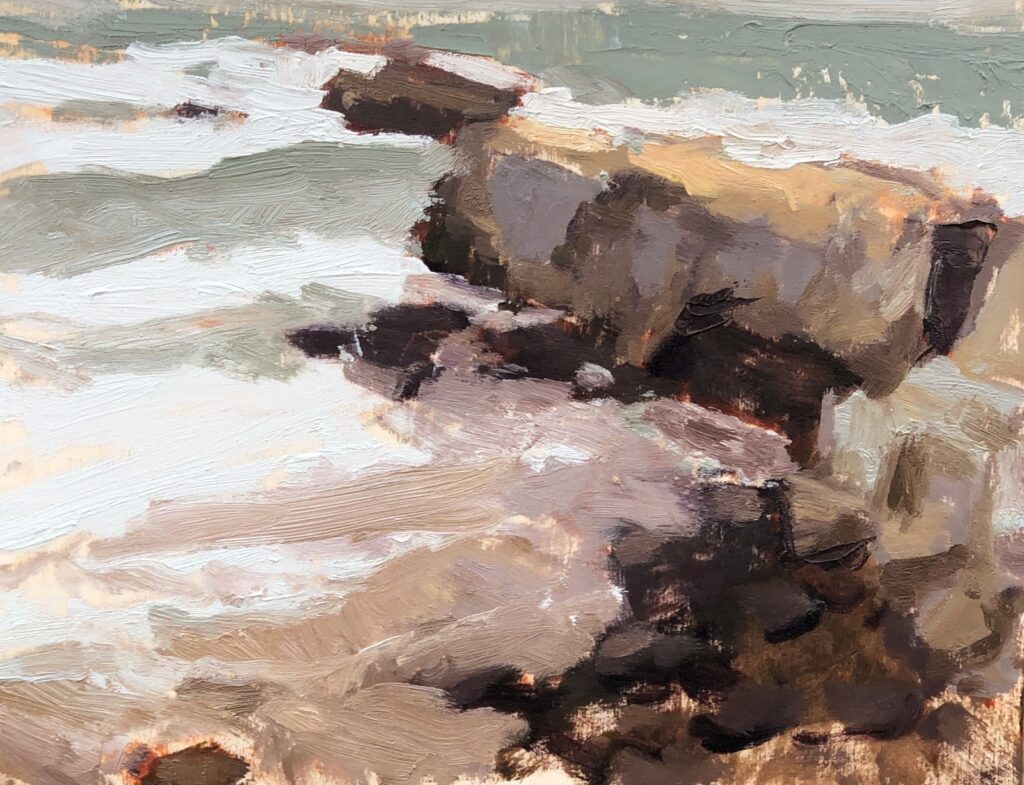Pescadero Rocks, original oil painting