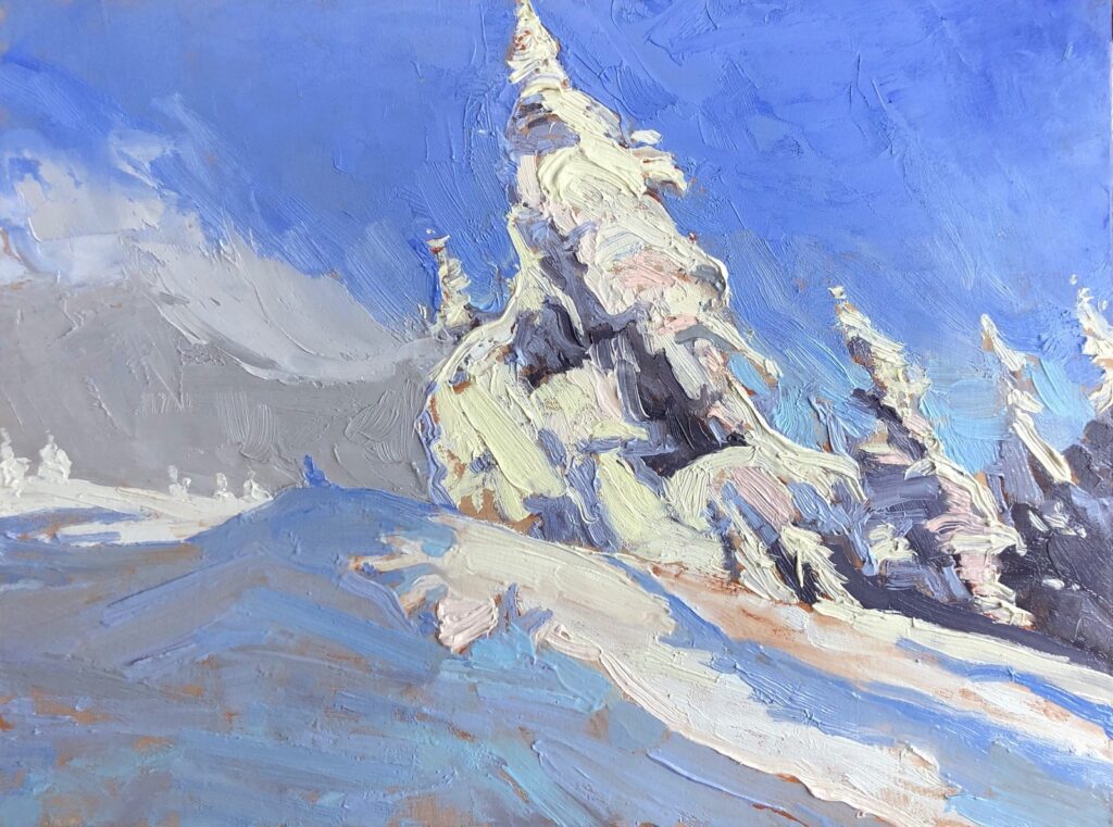 Webster Trail, Mt. Baldy, original oil painting