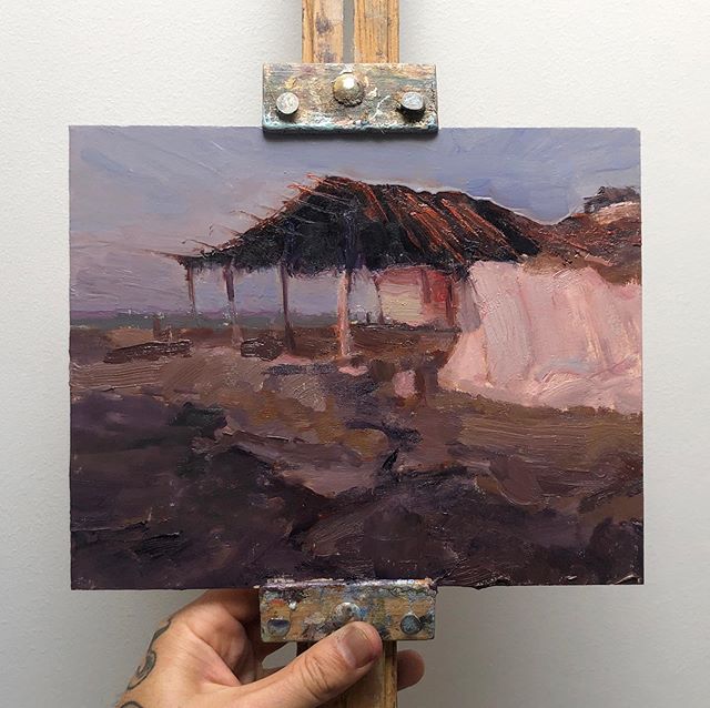 Evening light on Mariscos Small study trying to capture the mood lighting of last evening.