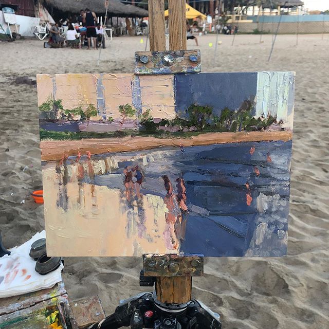Quick sketch of some people walking along the shore in Cerritos.