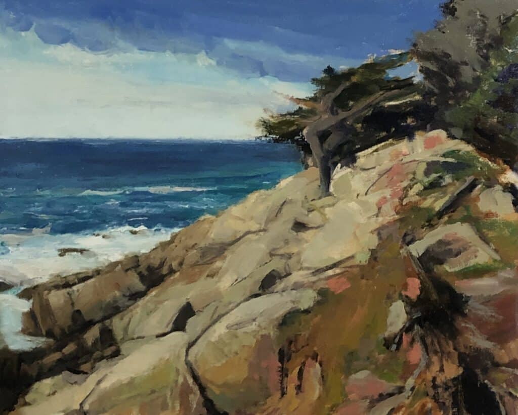 Cypress on 17 Mile Drive, original oil painting