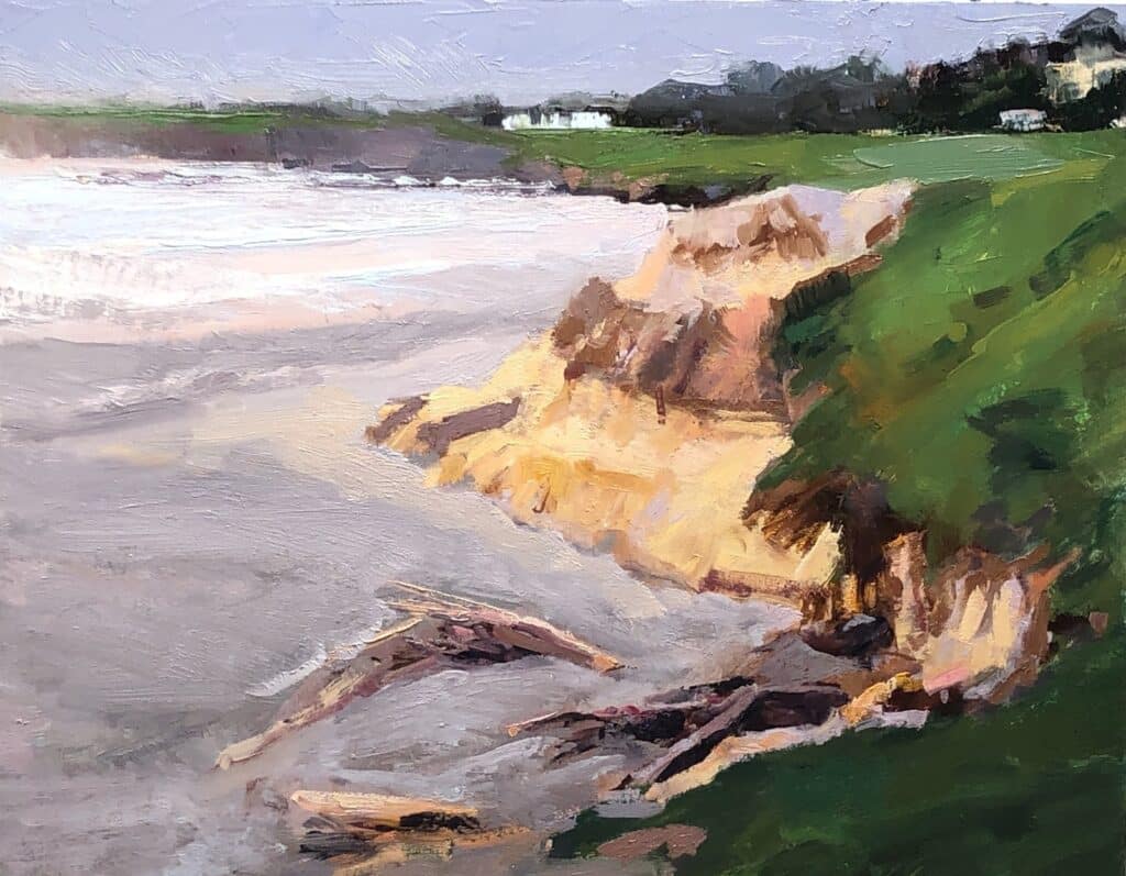 Pebble Beach Cliffs, original oil painting