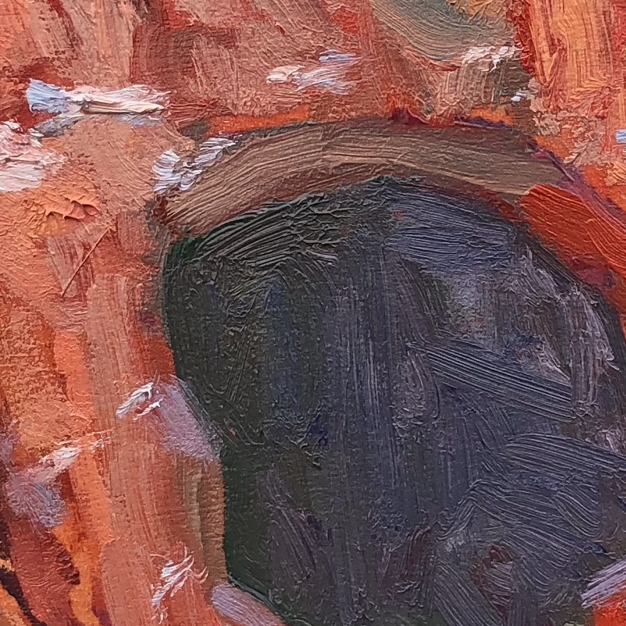Close-up of the brushstrokes in Natural Bridge