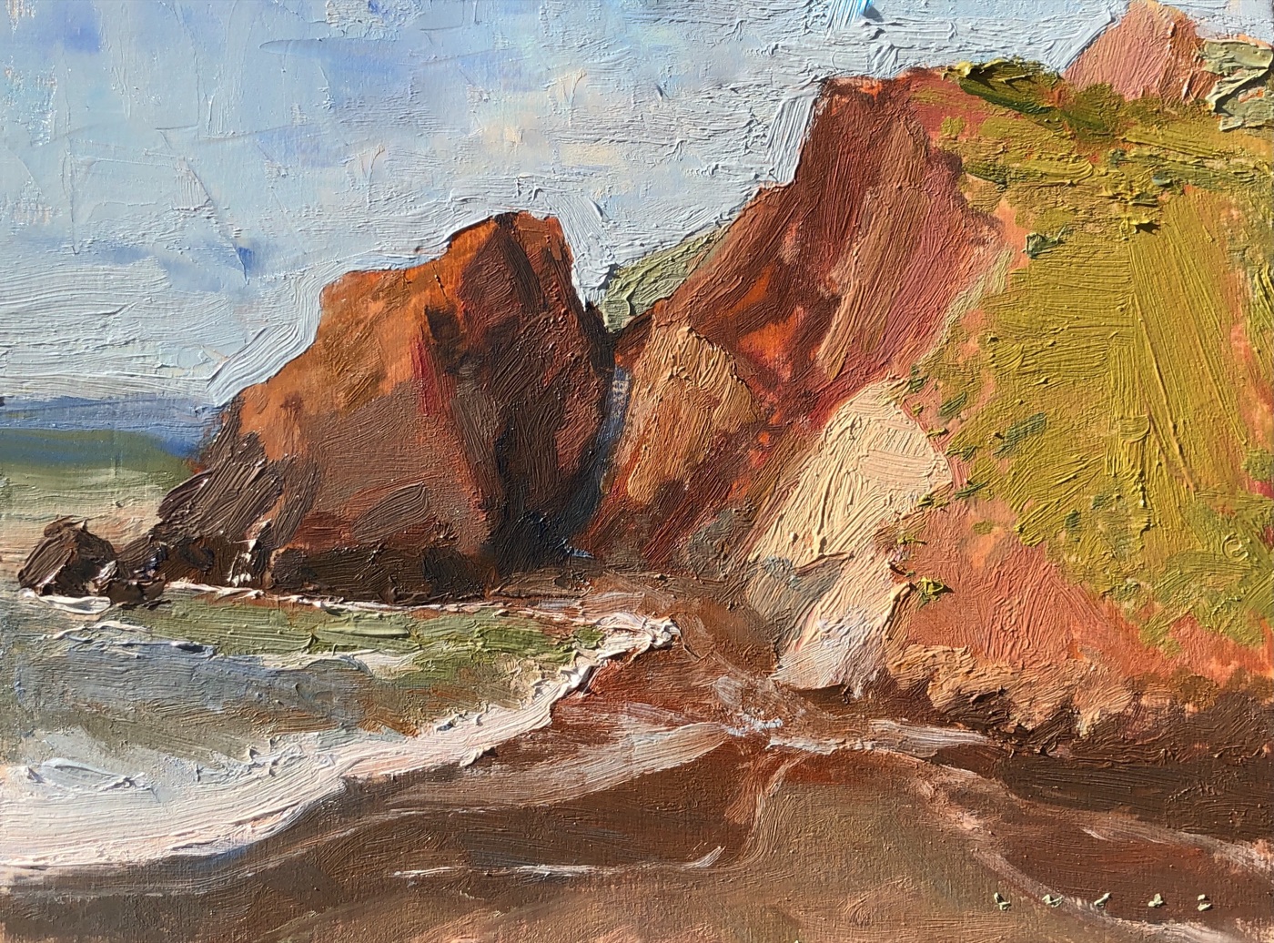 Tennessee Valley Beach, oil sketch
